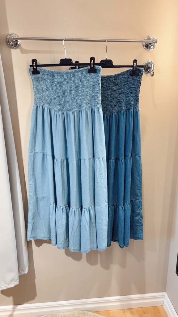 Jeanskjol/solklänning Mellanblå Ljusblå
