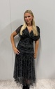 Velvet Bloom Dress, Grön-Svart