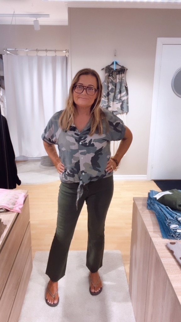 Demi Flare jeans, Grön