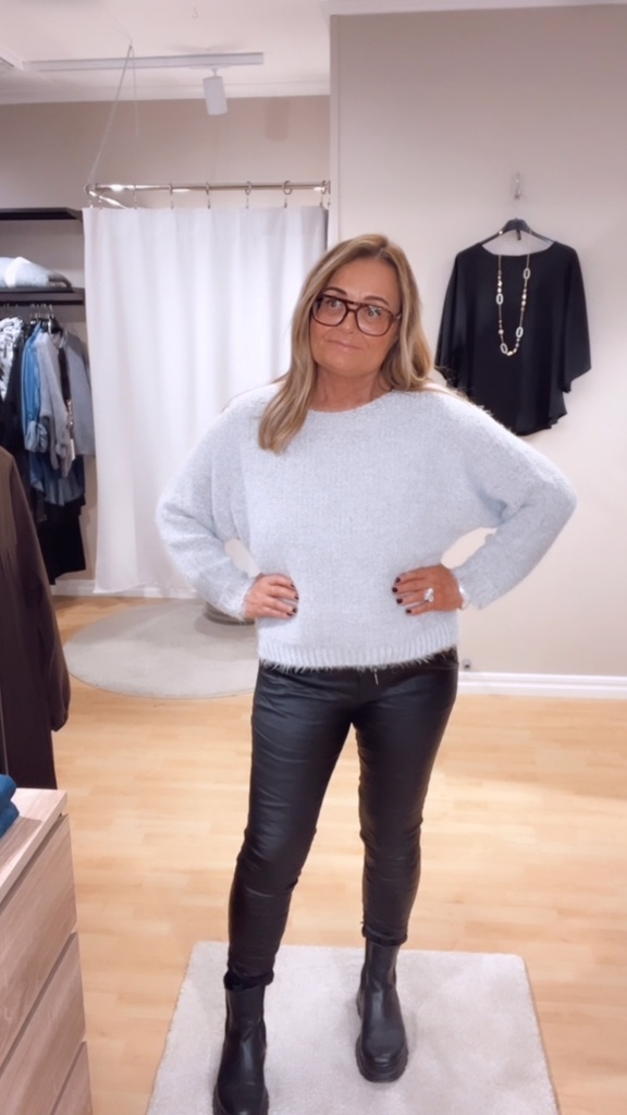 Karin stickad tröja, Beige melange